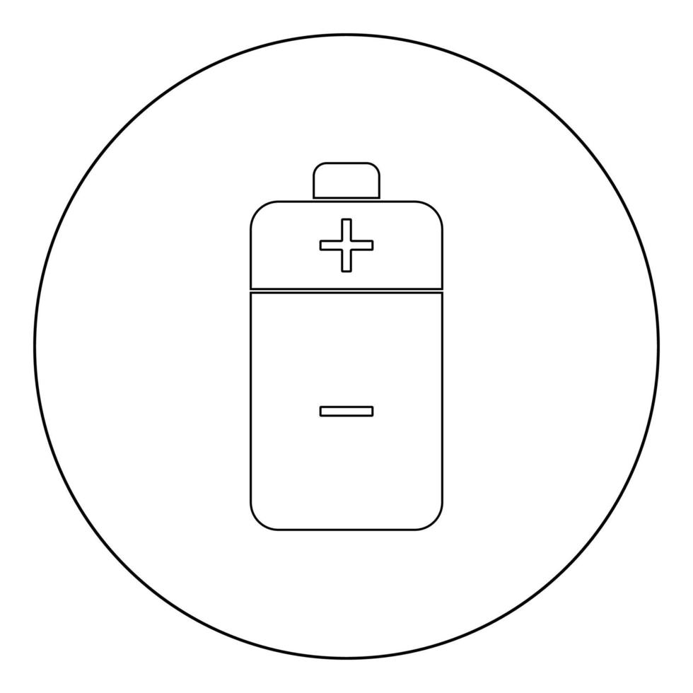 Batteriesymbol schwarze Farbe im Kreis vektor