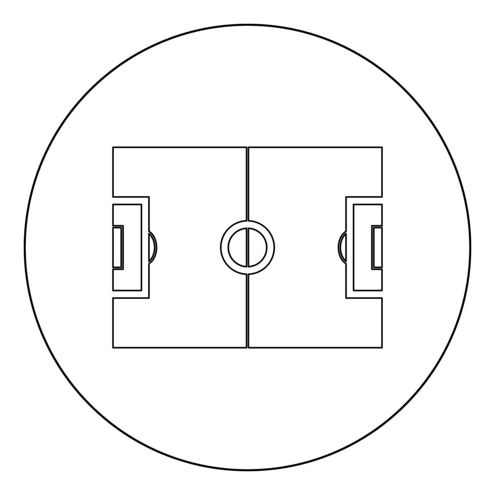 fotbollsplan ikon svart färg i cirkel vektor