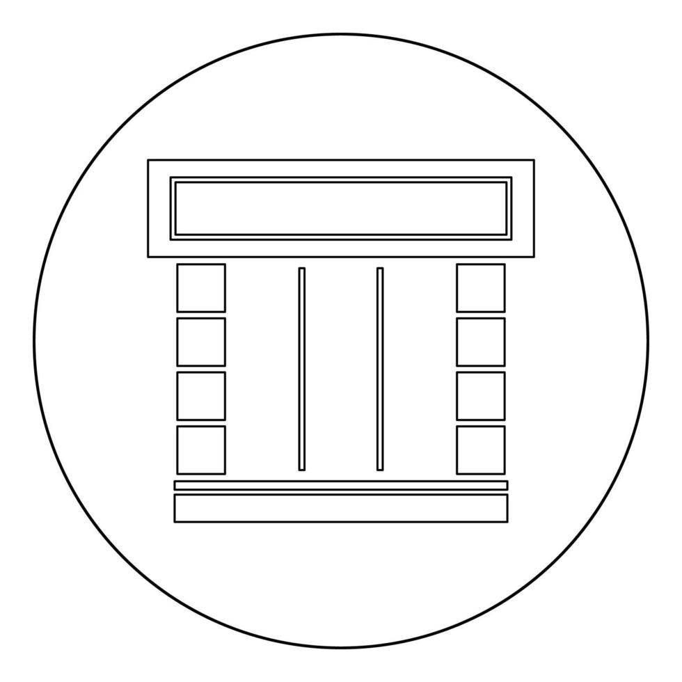 Shopfront-Symbol schwarze Farbe im Kreis vektor