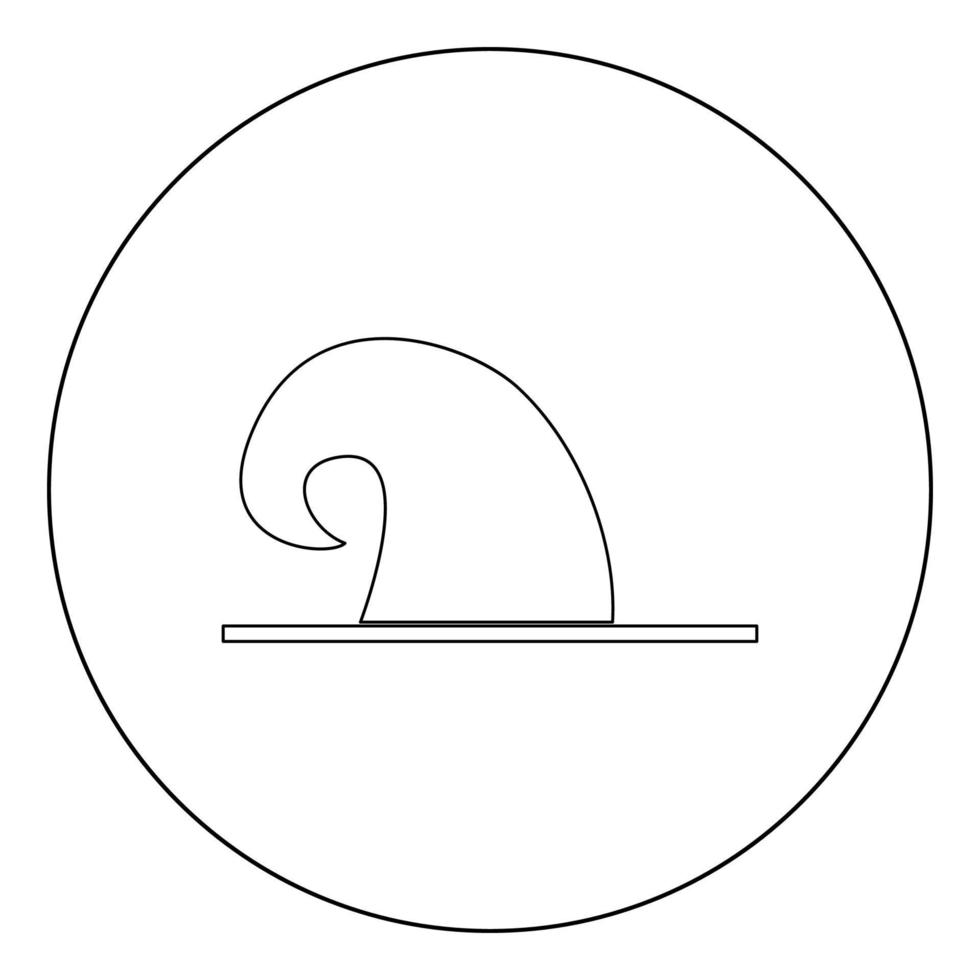 trollkarl hatt ikonen svart färg i cirkel vektor