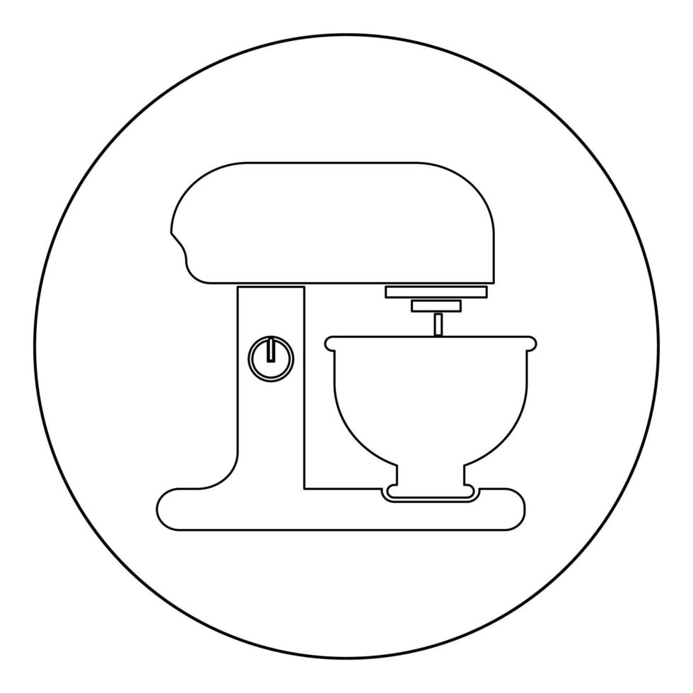 Küchenmaschine Symbol schwarze Farbe im Kreis vektor