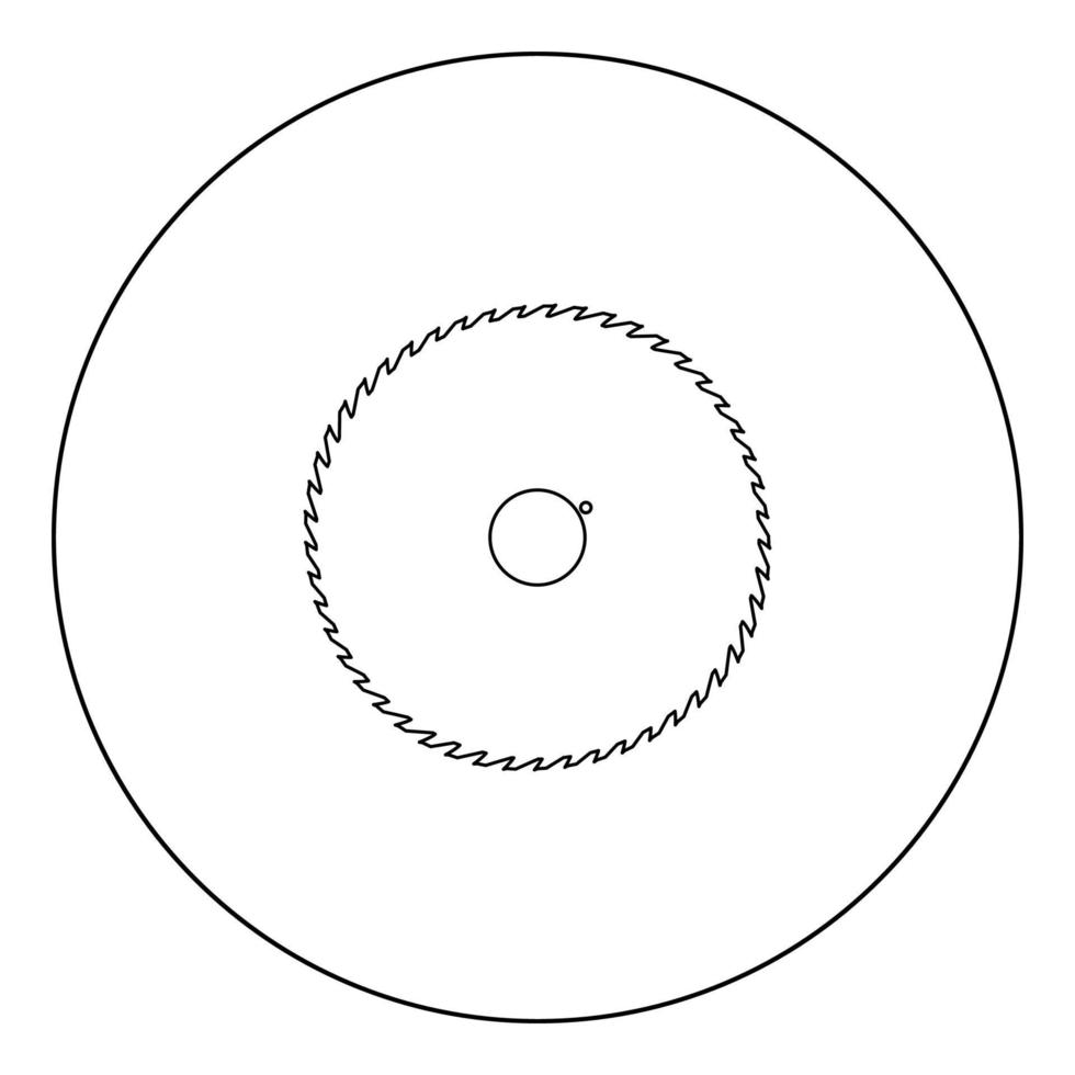 Kreissägeblatt schwarzes Symbol in Kreisvektorillustration isoliert. vektor