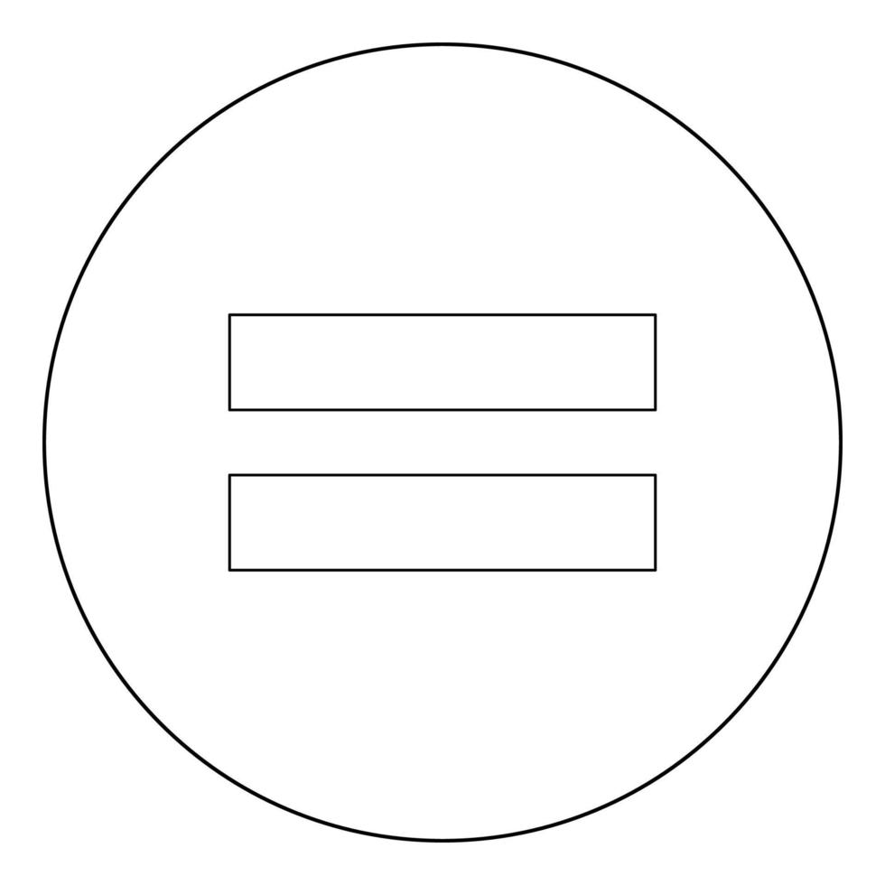 tecken lika svart ikon i cirkel vektorillustration isolerade. vektor