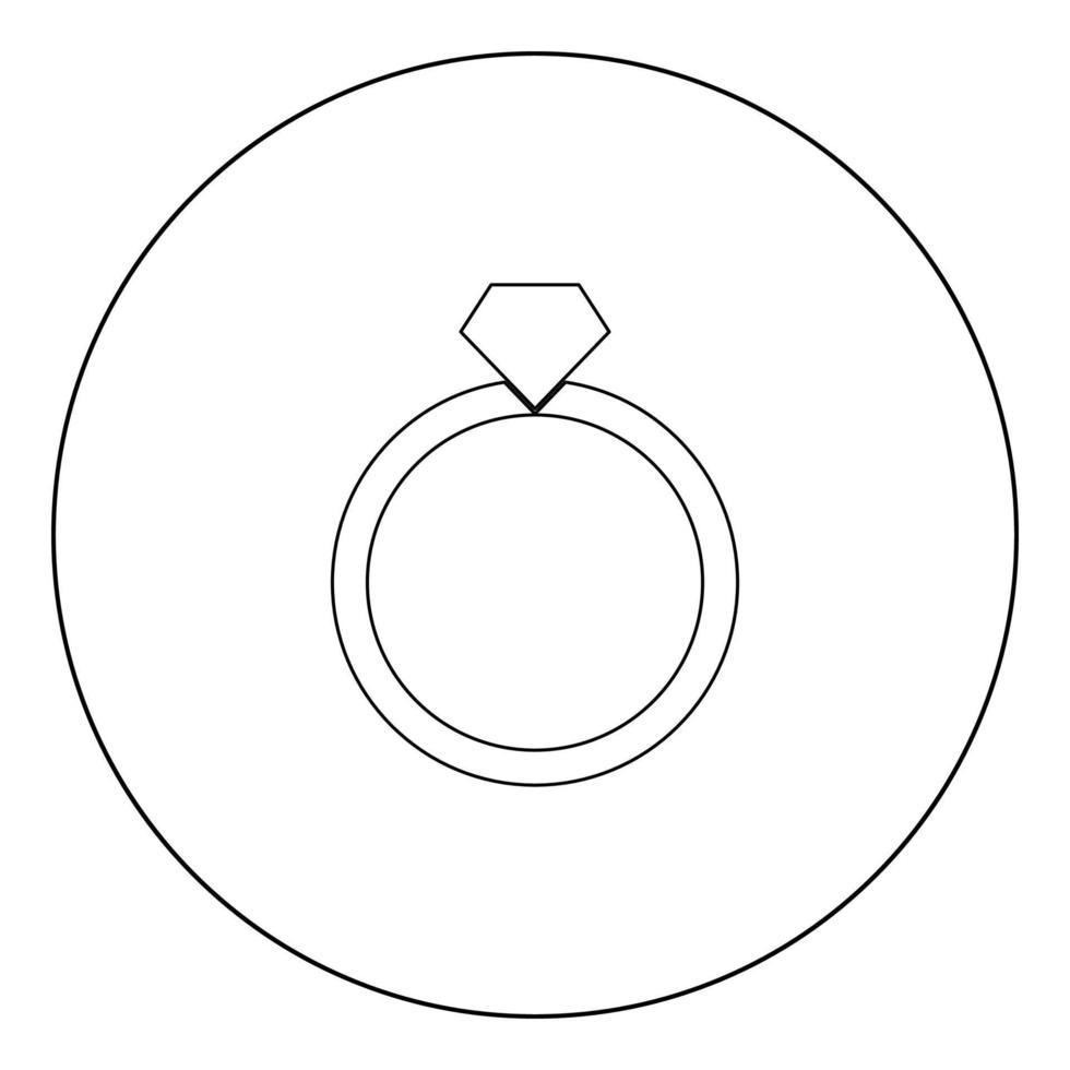 ringikon svart färg i cirkel vektor