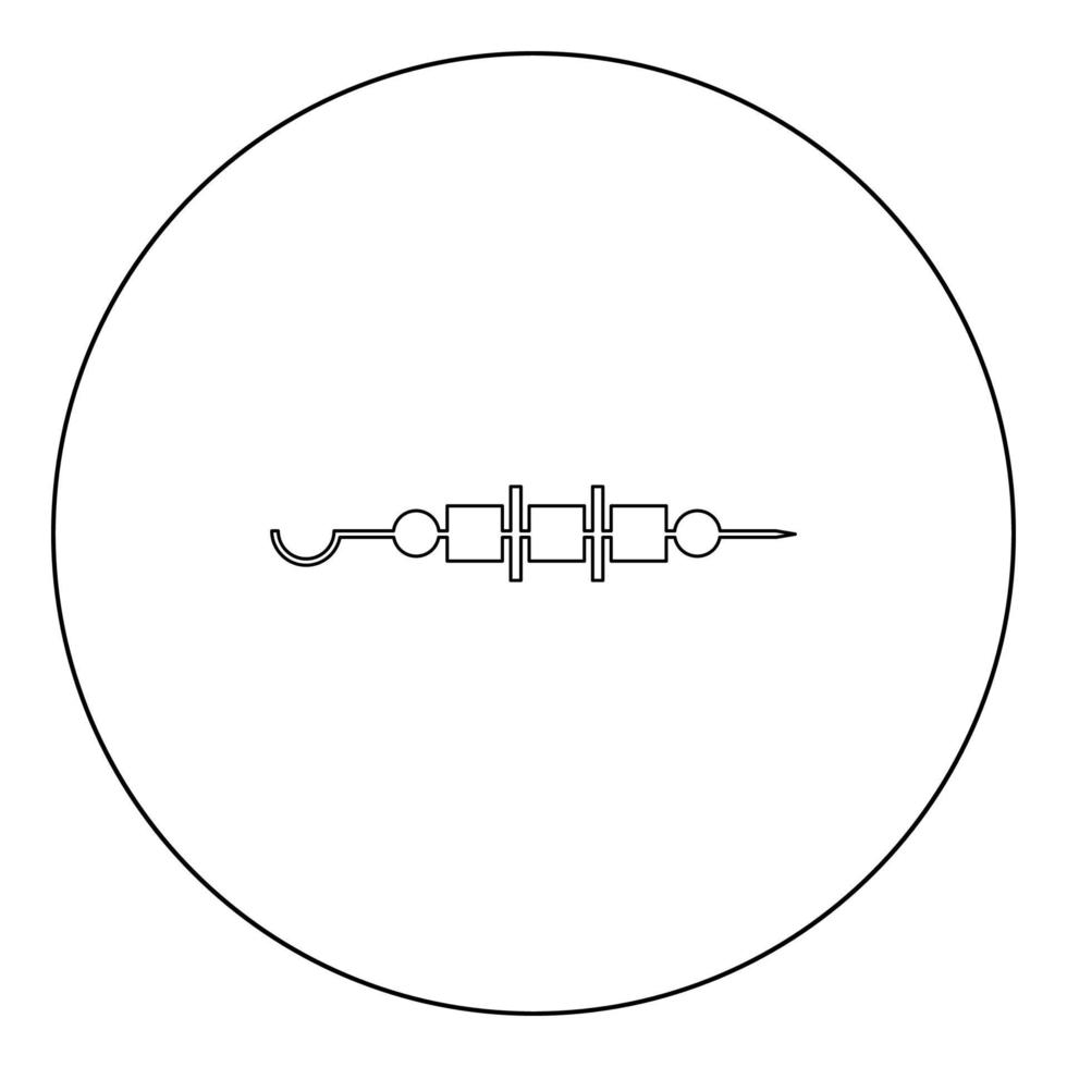 shish kebab ikonen svart färg i cirkel vektor