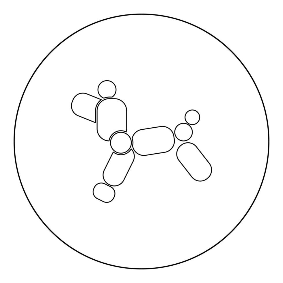 Hund Ballon Symbol Farbe schwarz im Kreis vektor