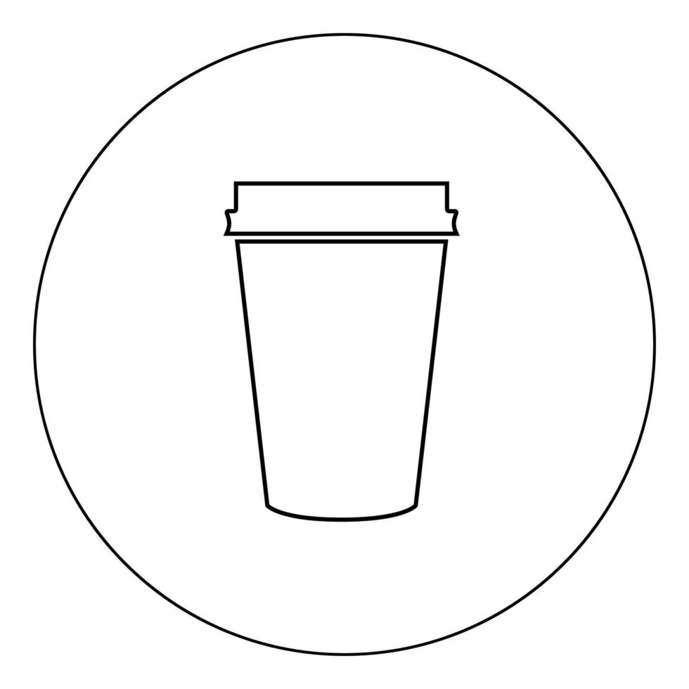 Papierkaffeetasse Symbol schwarze Farbe im Kreis vektor