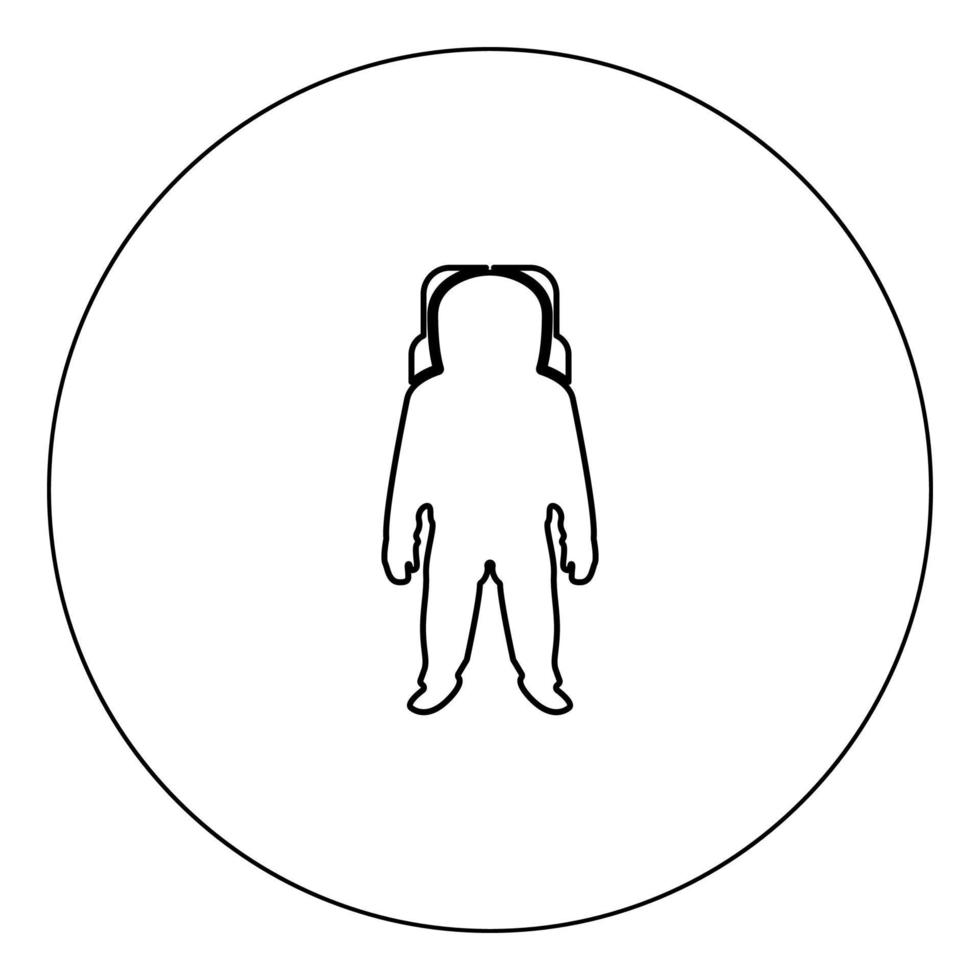 Raumfahrer-Symbol Farbe schwarz im Kreis Vektor-Illustration isoliert vektor