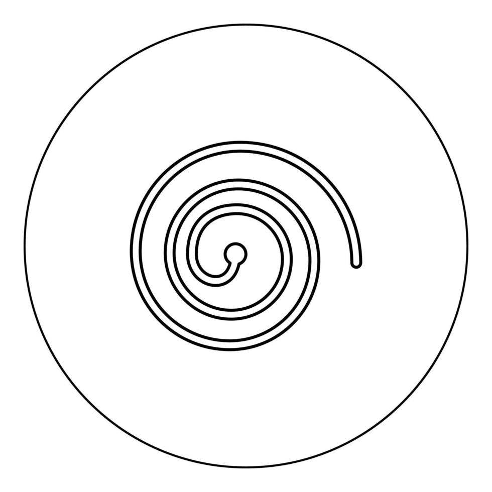 Spiralsymbol schwarze Farbe in Kreisvektorillustration isoliert vektor