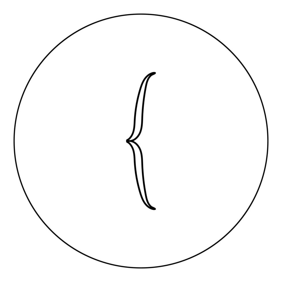 Klammer-Symbol Farbe schwarz im Kreis-Vektor-Illustration isoliert vektor