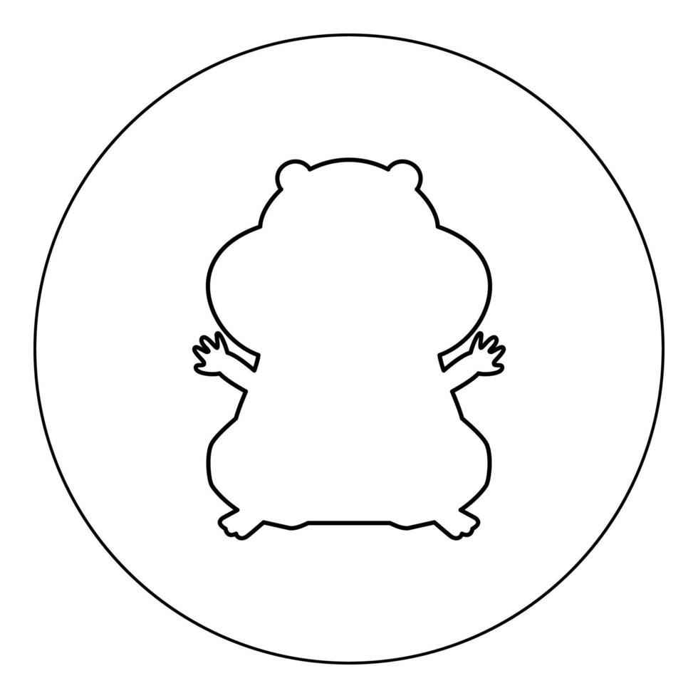 Hamster Silhouette Symbol Farbe schwarz im Kreis Vektor-Illustration isoliert vektor