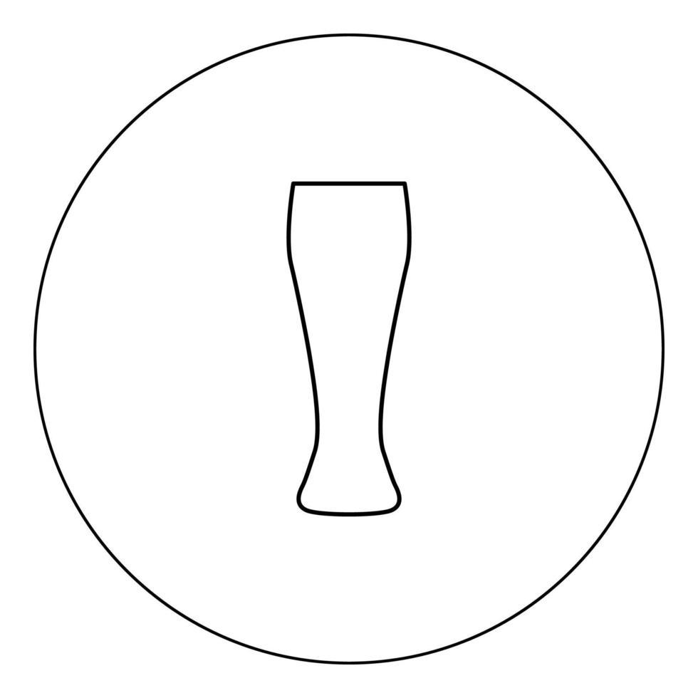 Bierglas Symbol Farbe Schwarz im Kreis Vektor-Illustration isoliert vektor