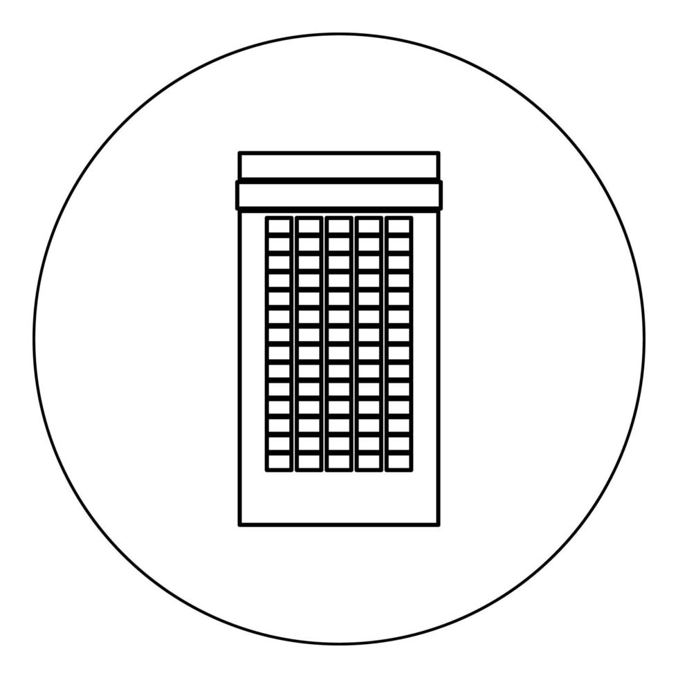 Gebäude Symbol Farbe Schwarz im Kreis Vektor-Illustration isoliert vektor