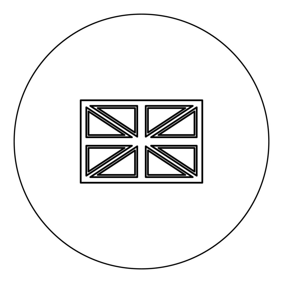 flagga Storbritannien ikonen svart färg i cirkel vektorillustration isolerade vektor