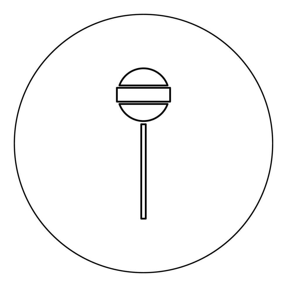 Lollipop-Symbol schwarze Farbe im Kreis Vektor-Illustration isoliert vektor