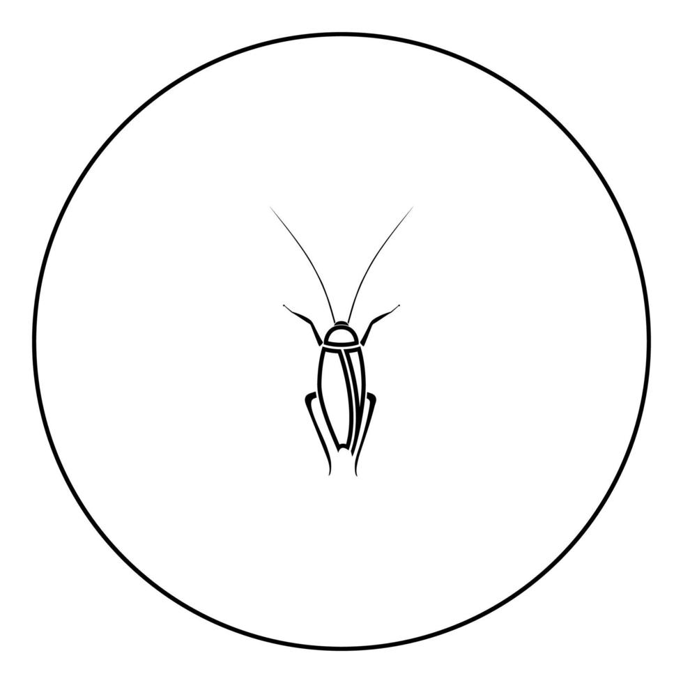 kackerlacka ikonen svart färg i cirkel vektor