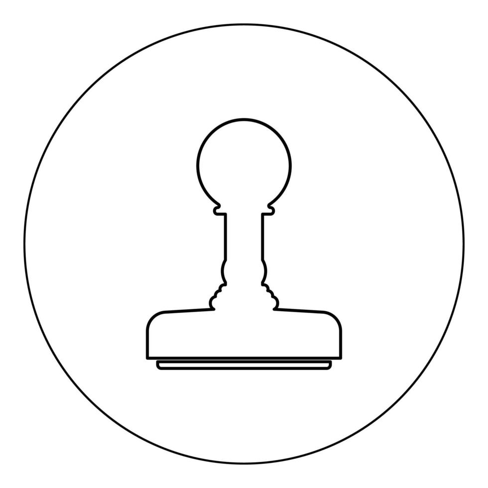 Gummistempel Symbol Farbe schwarz im Kreis Vektor-Illustration isoliert vektor
