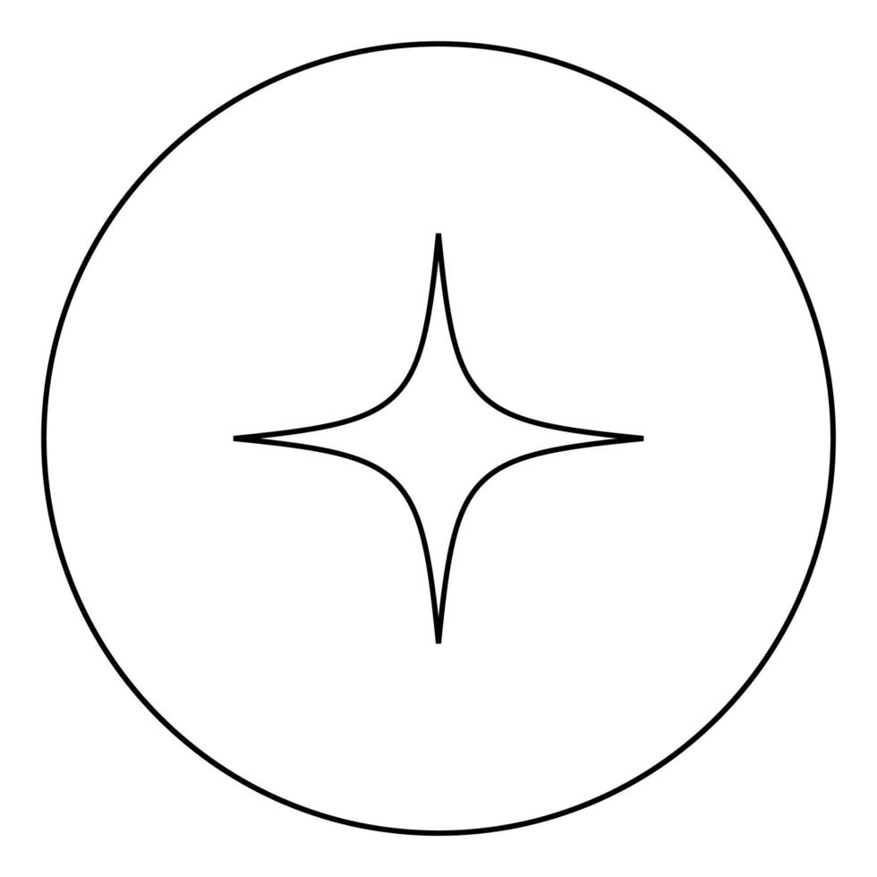 stjärnikon svart färg i cirkel vektor