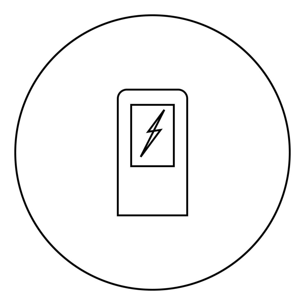 Elektroauto Ladestation Symbol Farbe schwarz im Kreis vektor