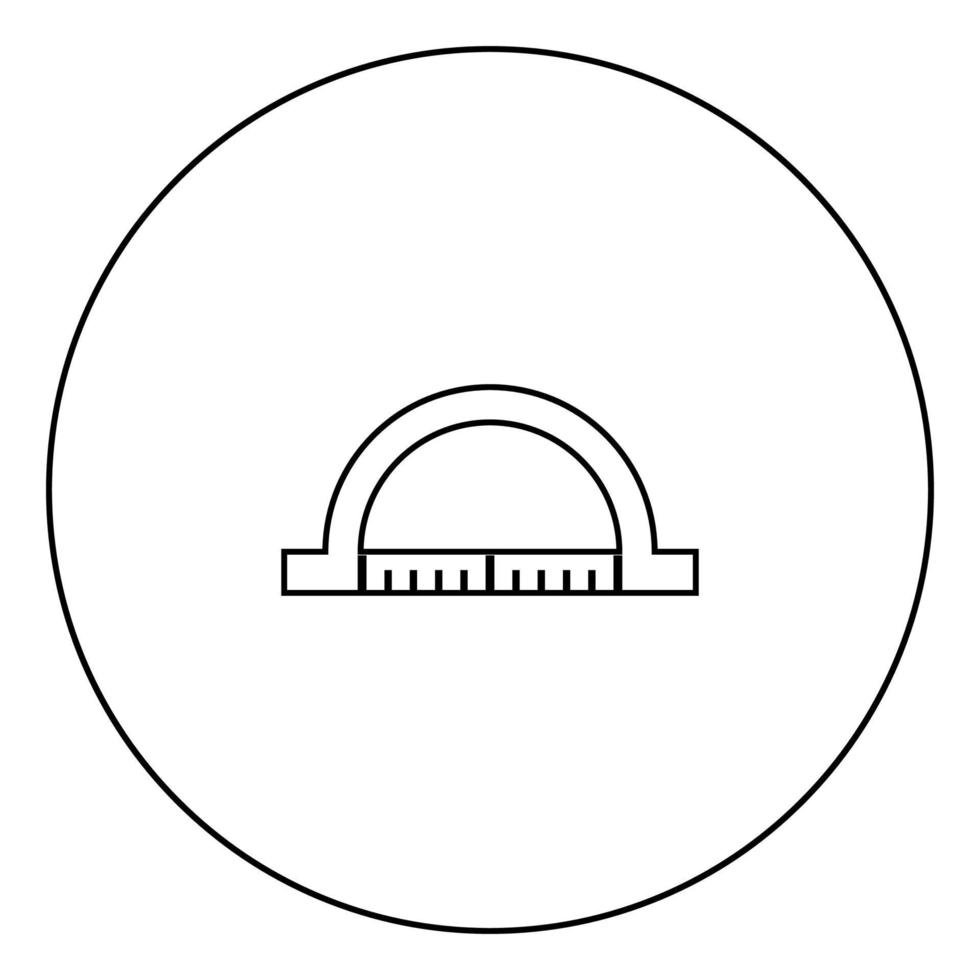 Winkelmesser schwarzes Symbol im Kreisumriss vektor