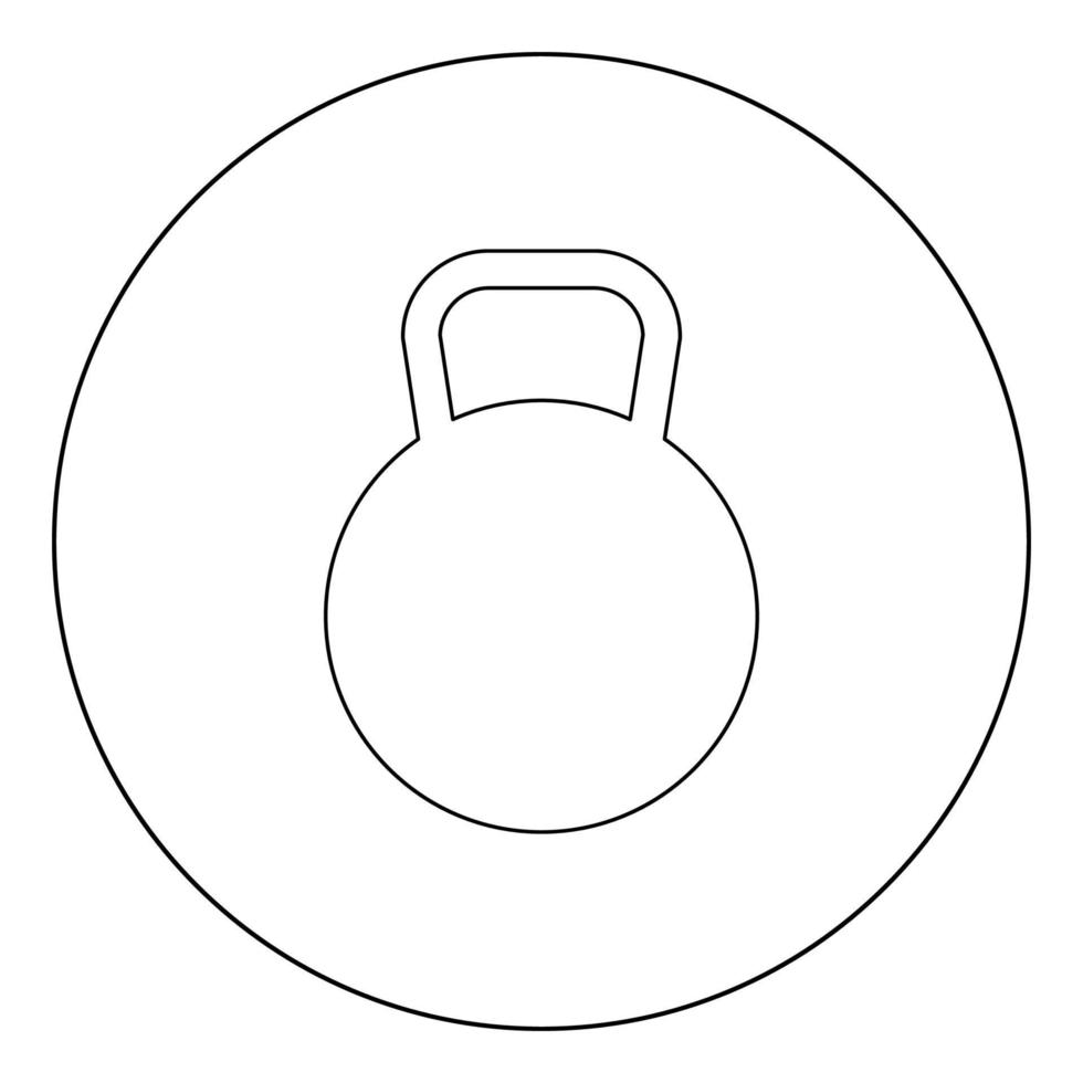 Kettlebell-Symbol schwarze Farbe im Kreis oder rund vektor