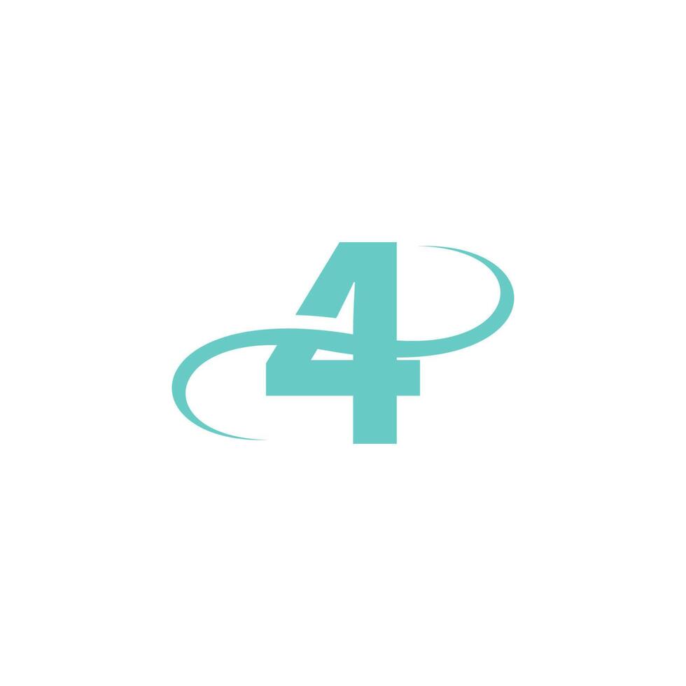 Nummer 4 Logo Icon Design Vektor