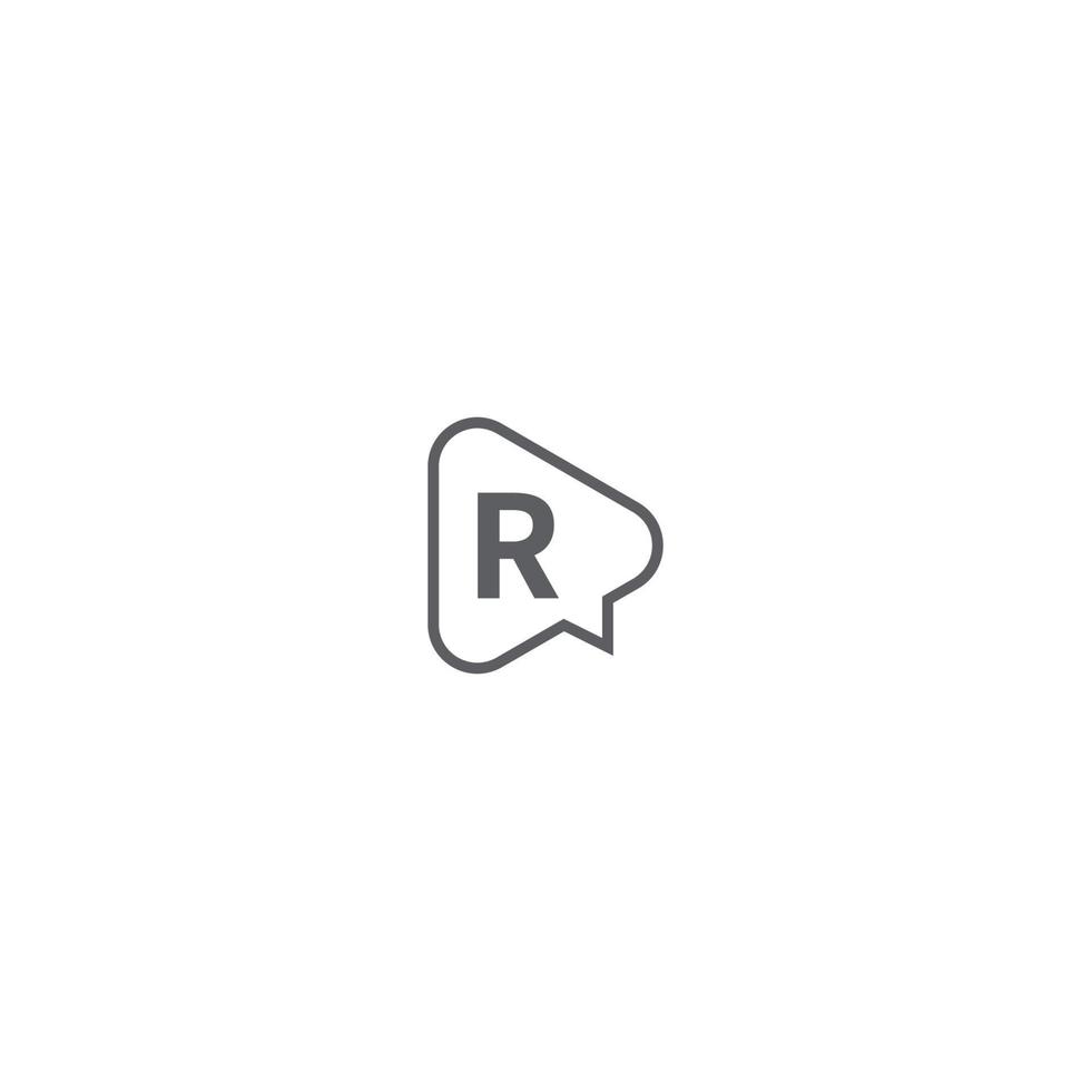 bokstaven r logotyp ikon platt designkoncept vektor