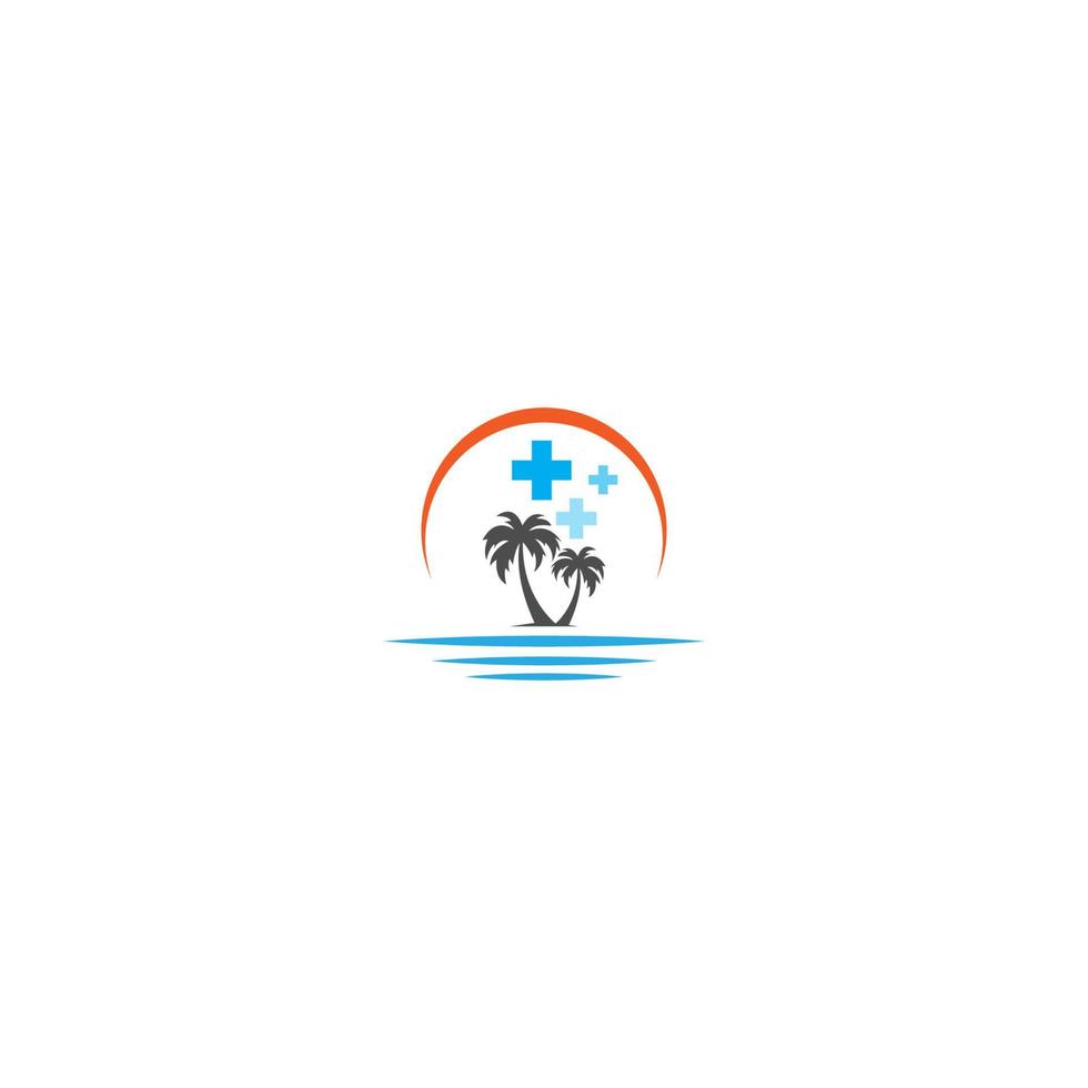 medicinsk palm beach logotyp ikon koncept vektor