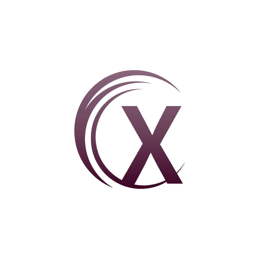 våg cirkel bokstaven x logotyp ikon design vektor