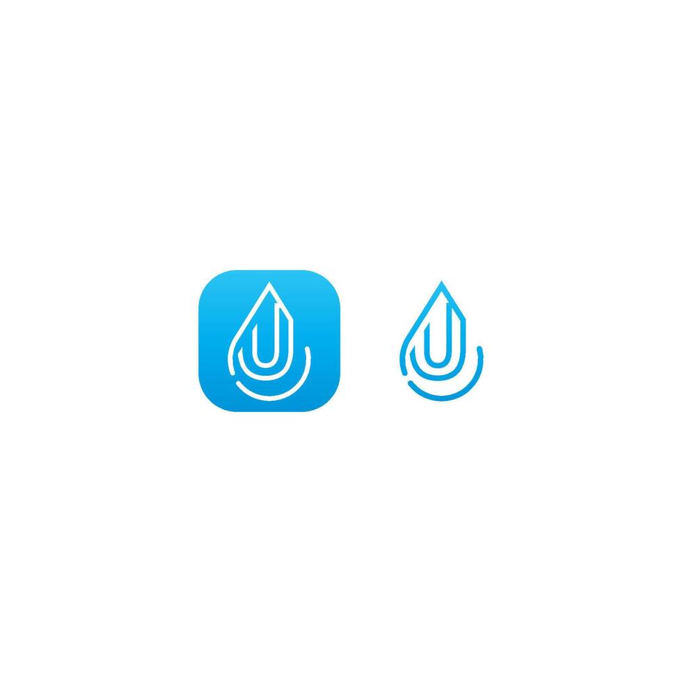 Drop Wasser u Logo Brief Design-Konzept vektor