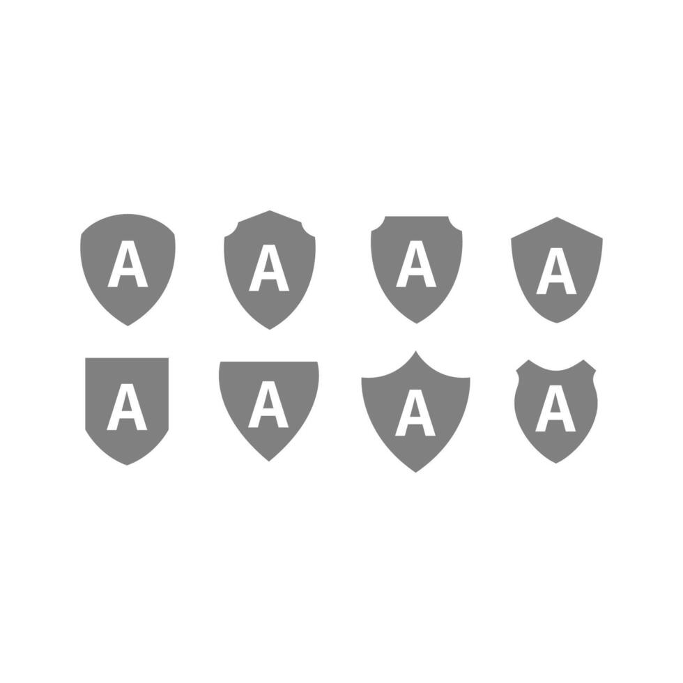 Buchstabe a auf dem Schild-Logo-Symbol vektor