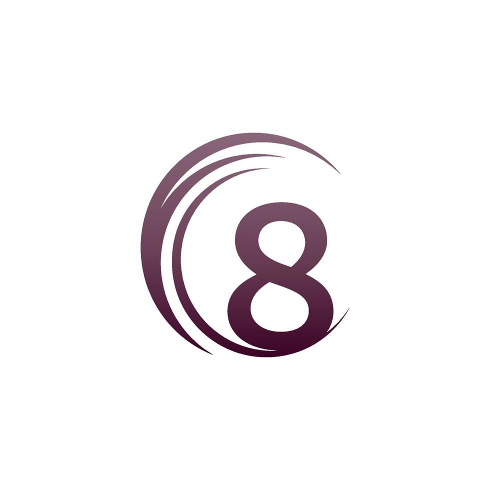 Wellenkreis Nummer 8 Logo Icon Design vektor