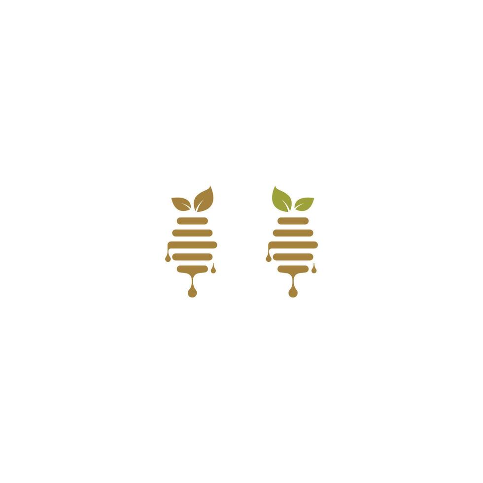Honig-Logo, Blätter, Blatthonig-Logo-Icon-Design-Konzept vektor