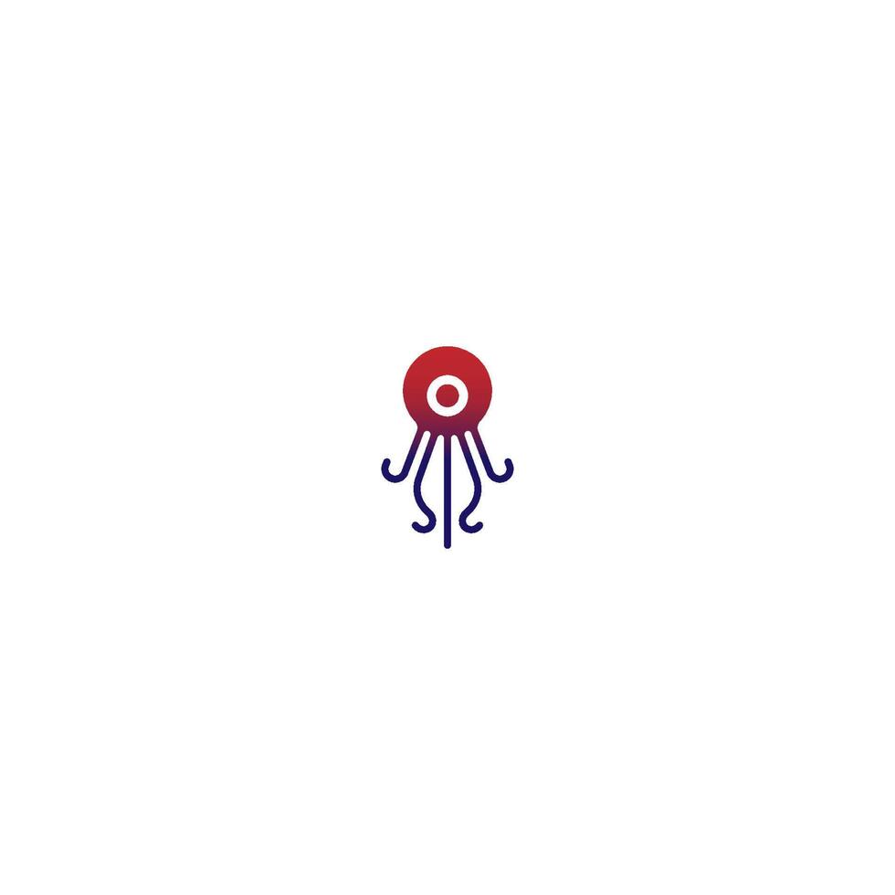 bläckfisk logotyp ikon vektor