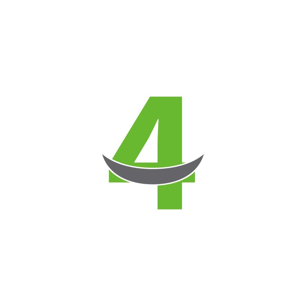 nummer 4 logotyp ikon designkoncept vektor