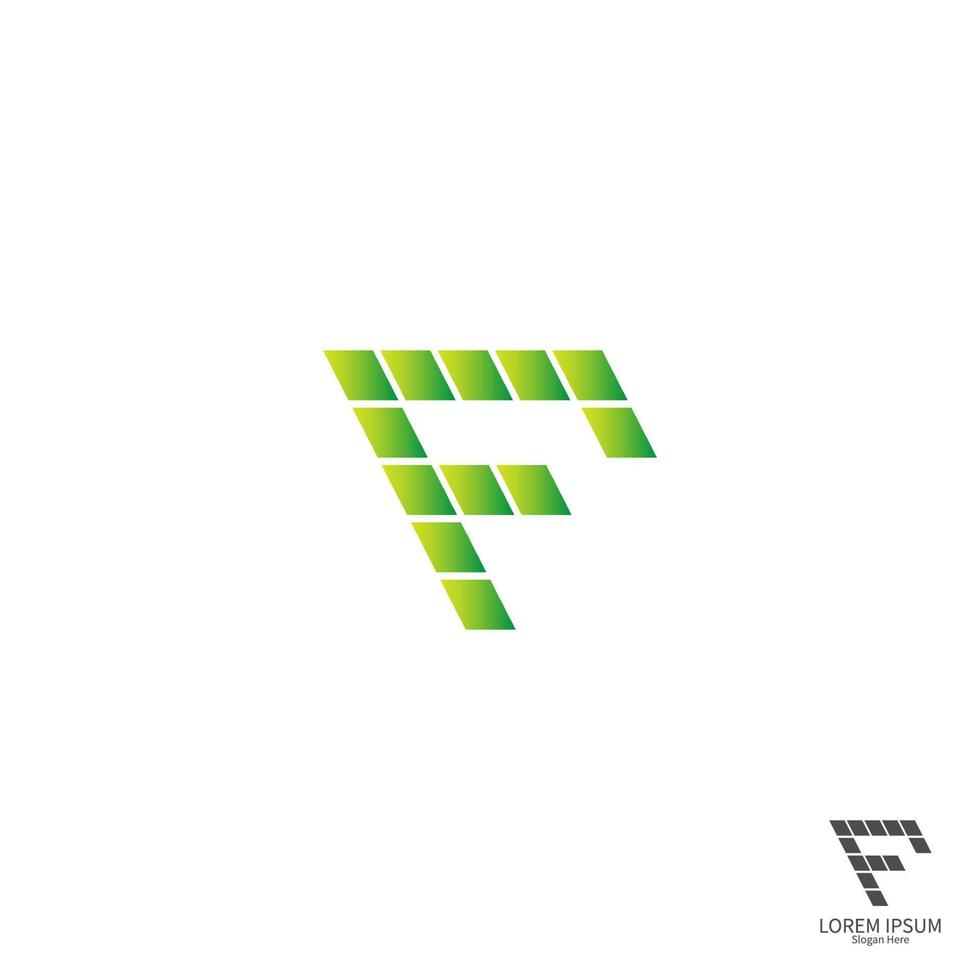 bokstaven f fyrkantig logotyp ikon konceptdesign vektor