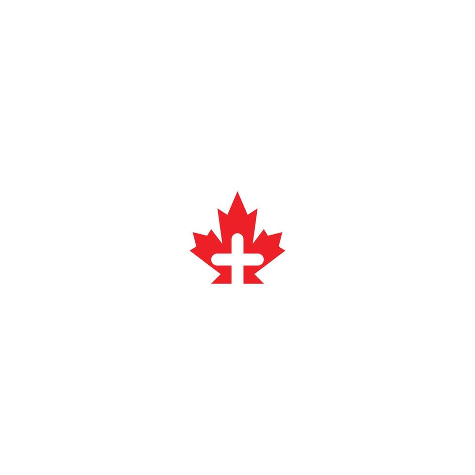 maple leaf medicinsk apotek logotyp ikon vektor