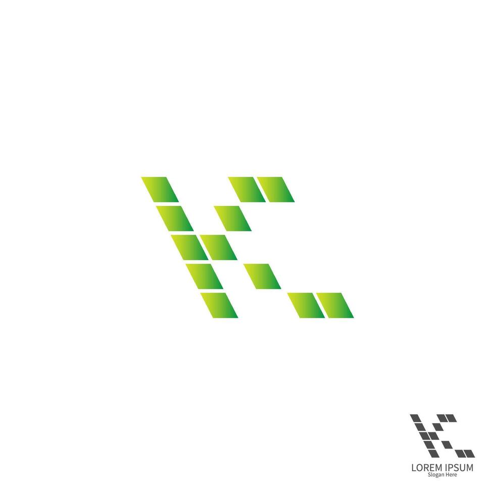 Buchstabe k quadratisches Logo-Symbol-Konzeptdesign vektor