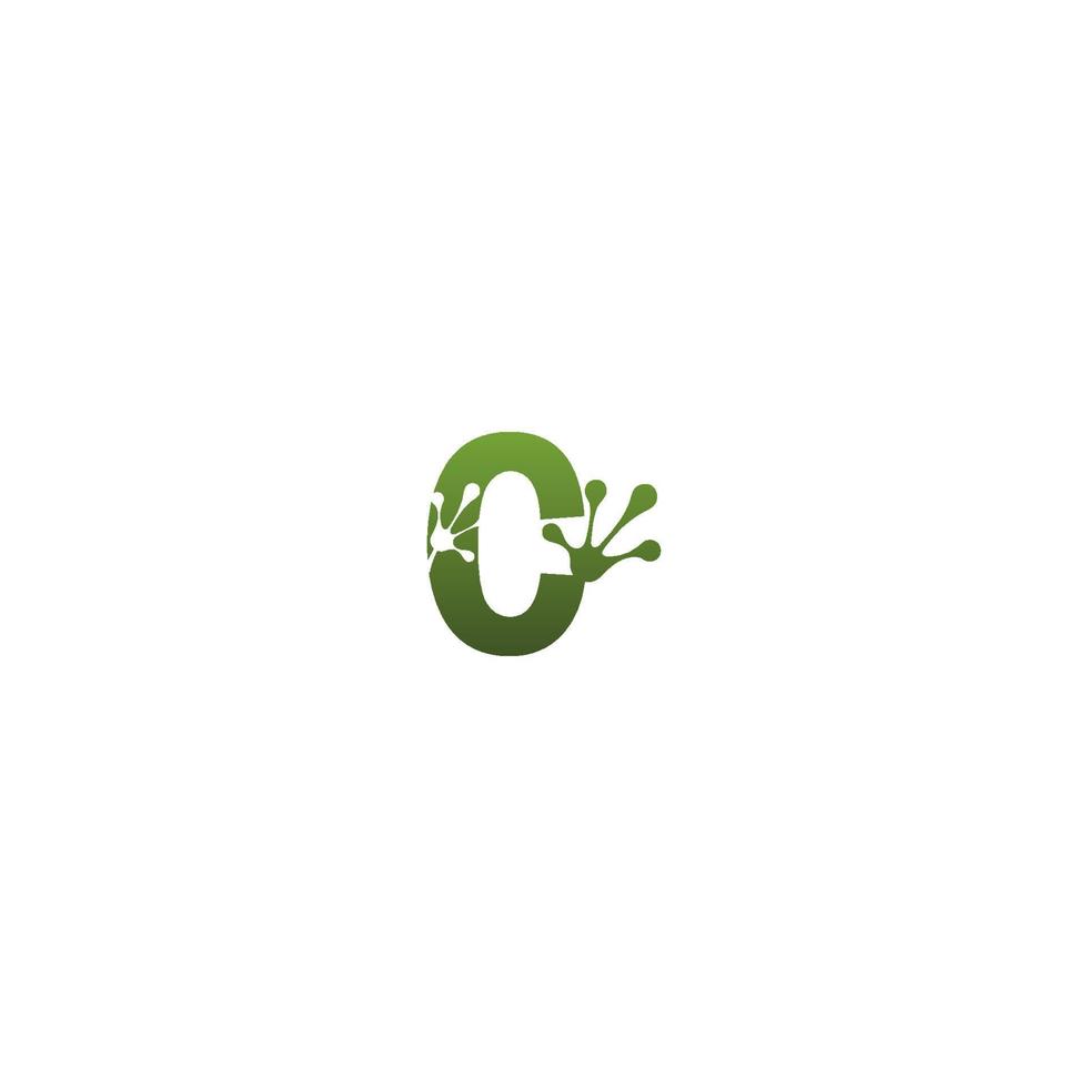 Buchstabe c Logo Design Frosch Fußabdrücke Konzept Symbol vektor