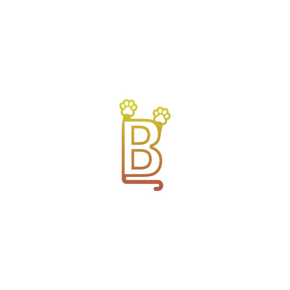 Buchstabe b Logo Design Hund Fußabdrücke Konzept Symbol vektor