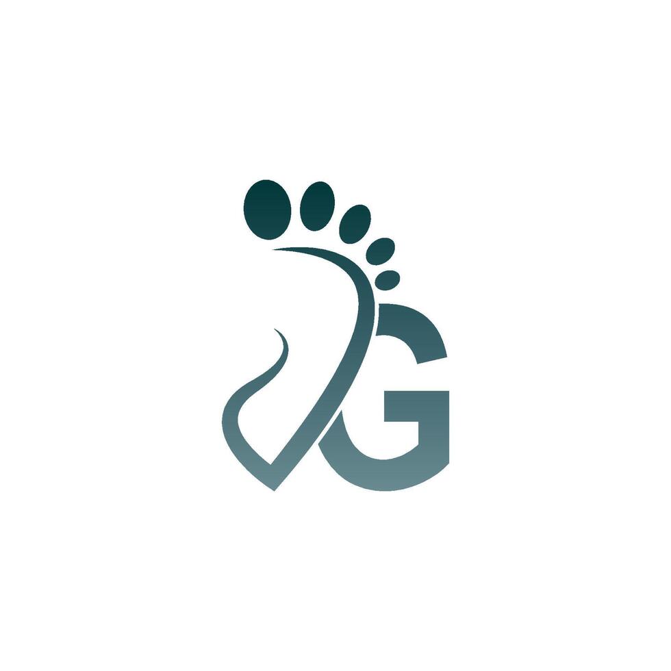 Buchstabe g-Symbol-Logo kombiniert mit Footprint-Icon-Design vektor