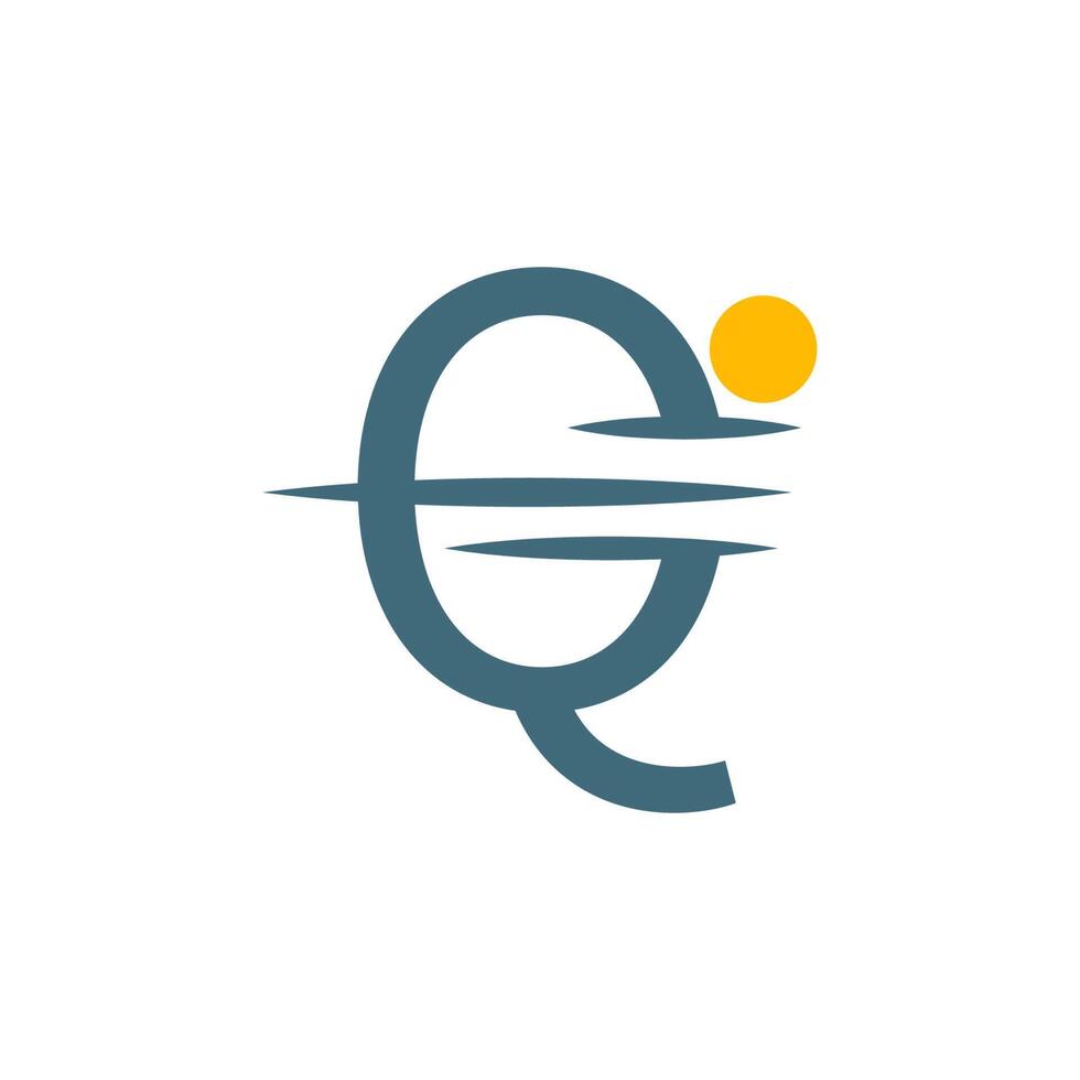 Logo-Symbol Buchstabe q mit Sonnenuntergang-Icon-Design vektor