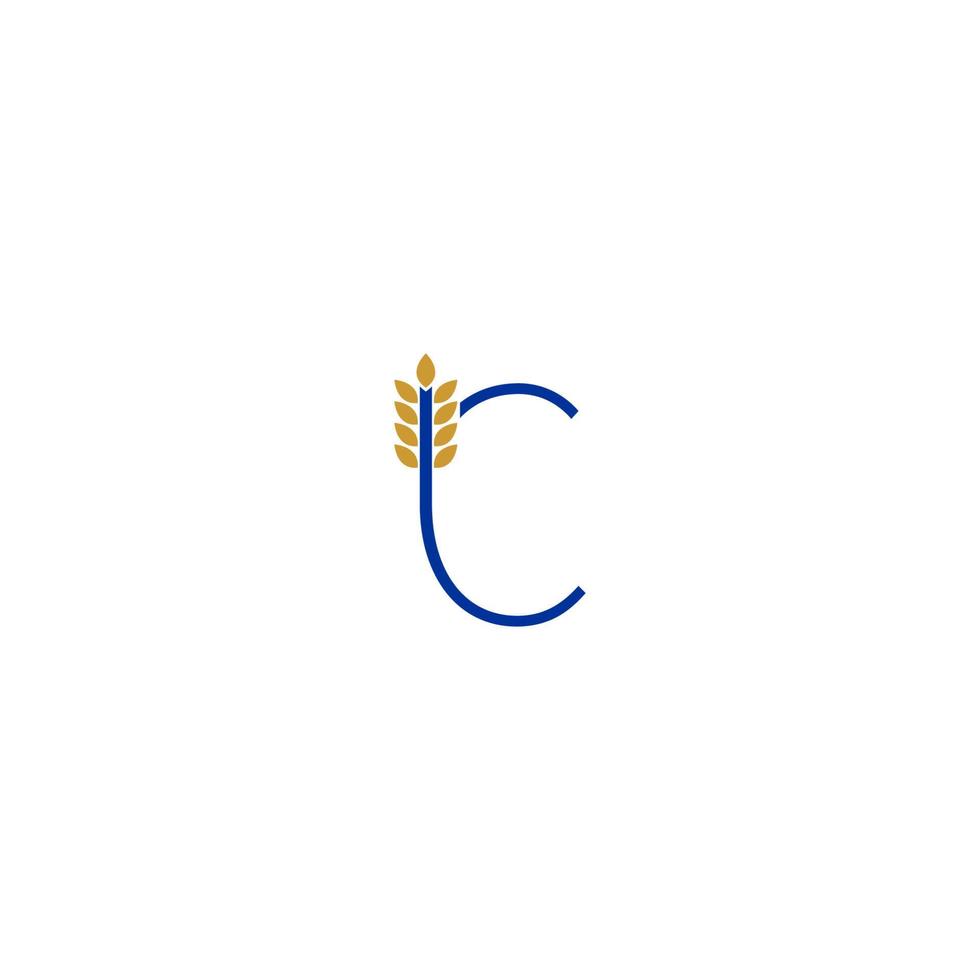Buchstabe c kombiniert mit Weizen-Icon-Logo-Design vektor