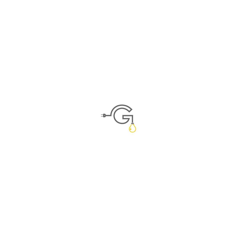 bokstaven g och lampa, bulp logotyp vektor