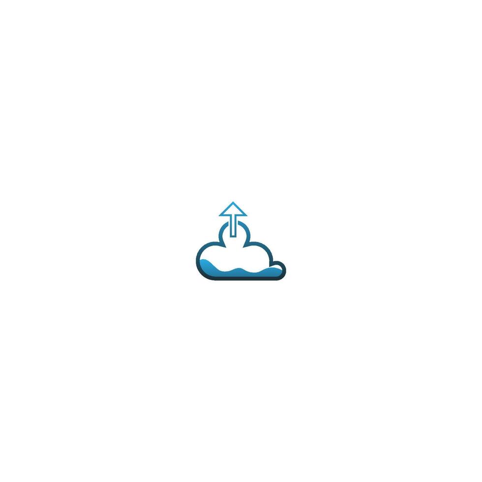 herauf Cloud-Symbol-Logo-Design-Konzept-Vektor vektor
