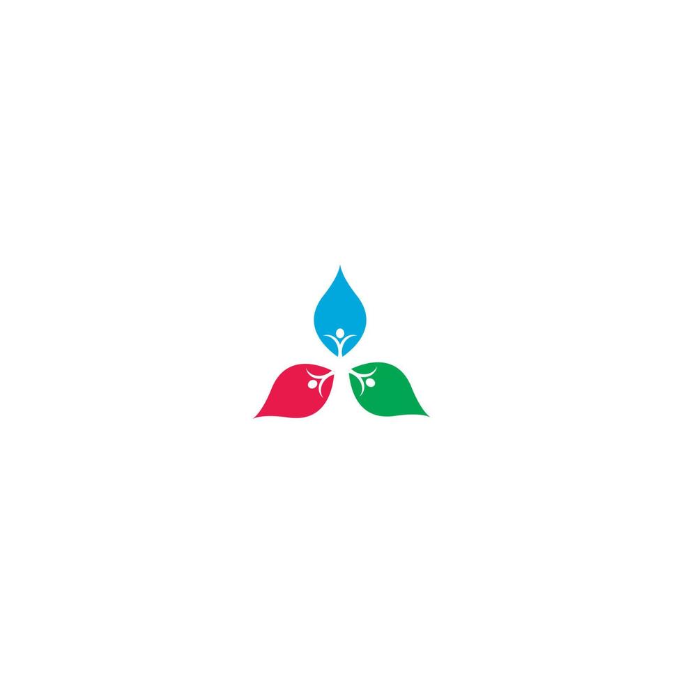 Blatt-Logo-Symbol-Illustration. Gemeinschaft, Pflege des Vektordesigns vektor