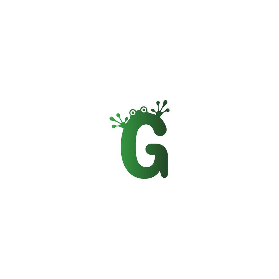 buchstabe g logo design frosch fußabdrücke konzept vektor