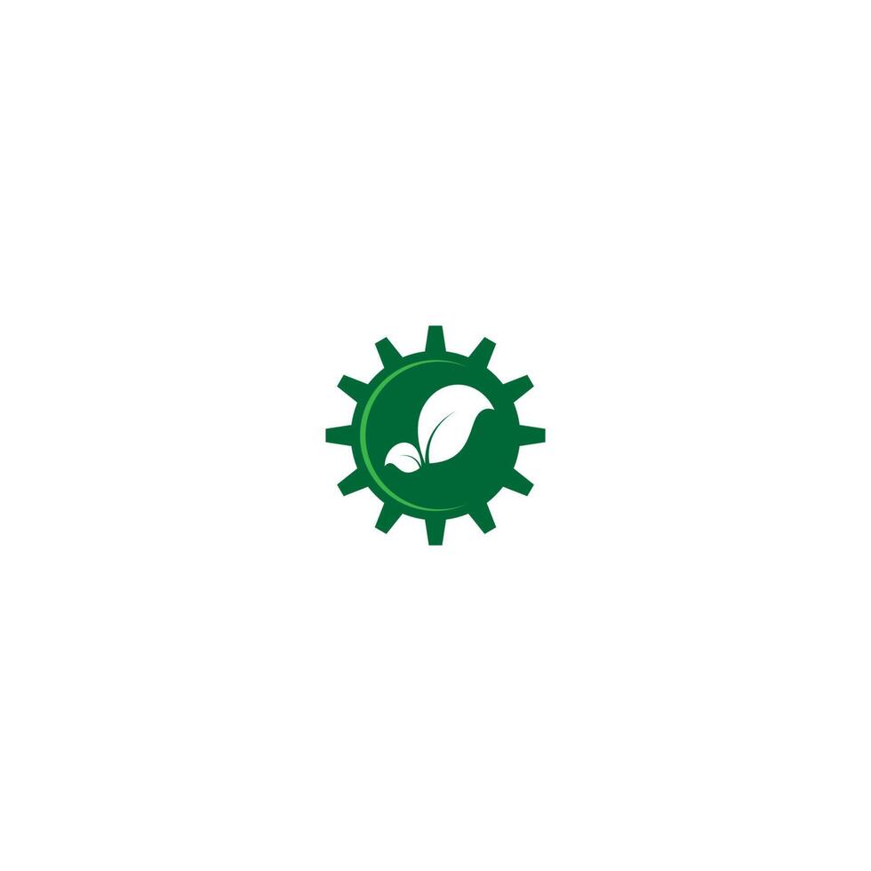 kombination av redskap och gröna blad logotyp ikon vektor