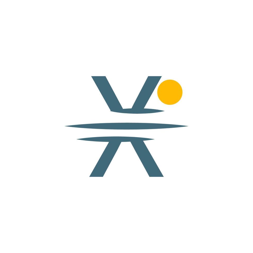 Logo-Symbol Buchstabe x mit Sonnenuntergang-Icon-Design vektor