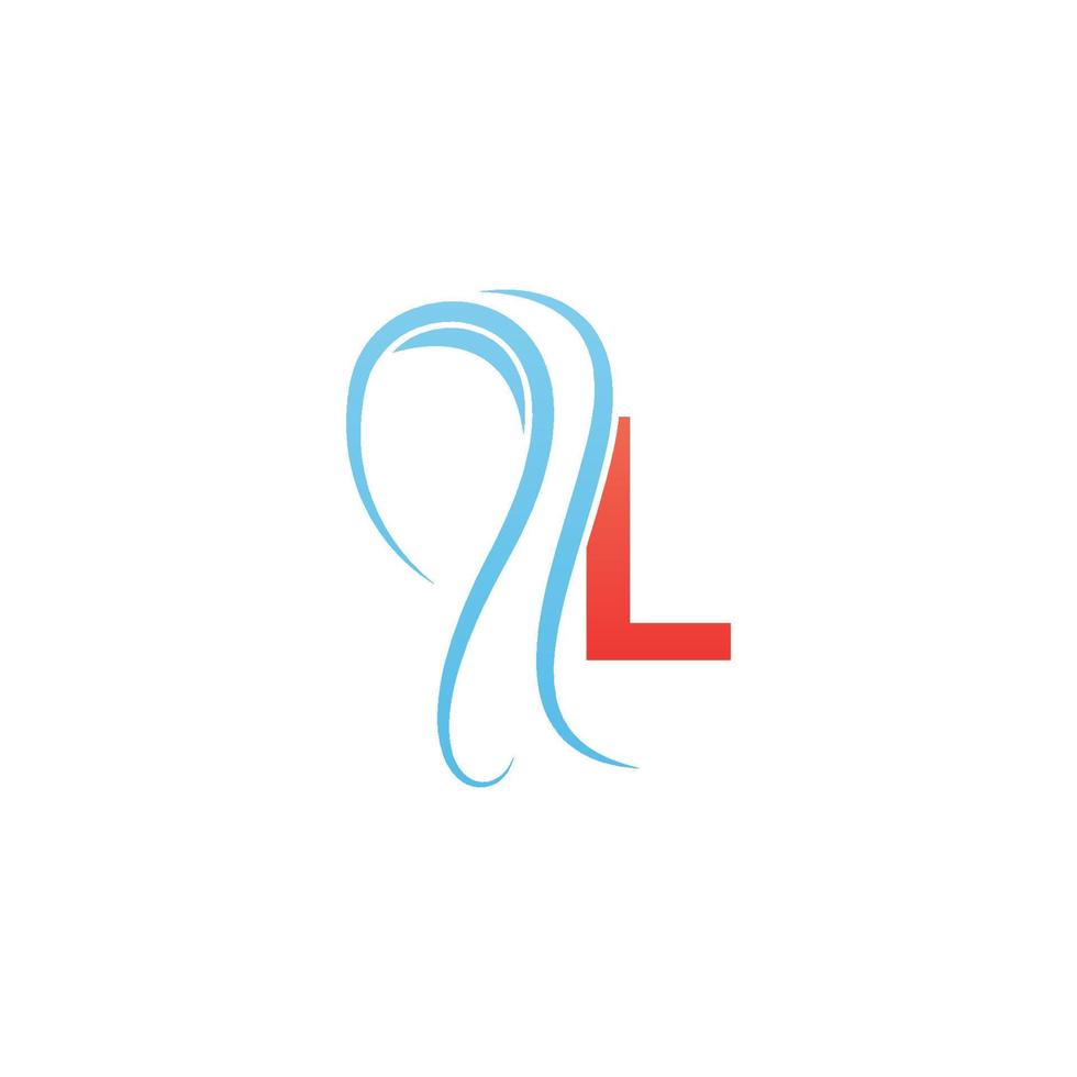 bokstaven l-ikonlogotyp kombinerad med hijabikondesign vektor